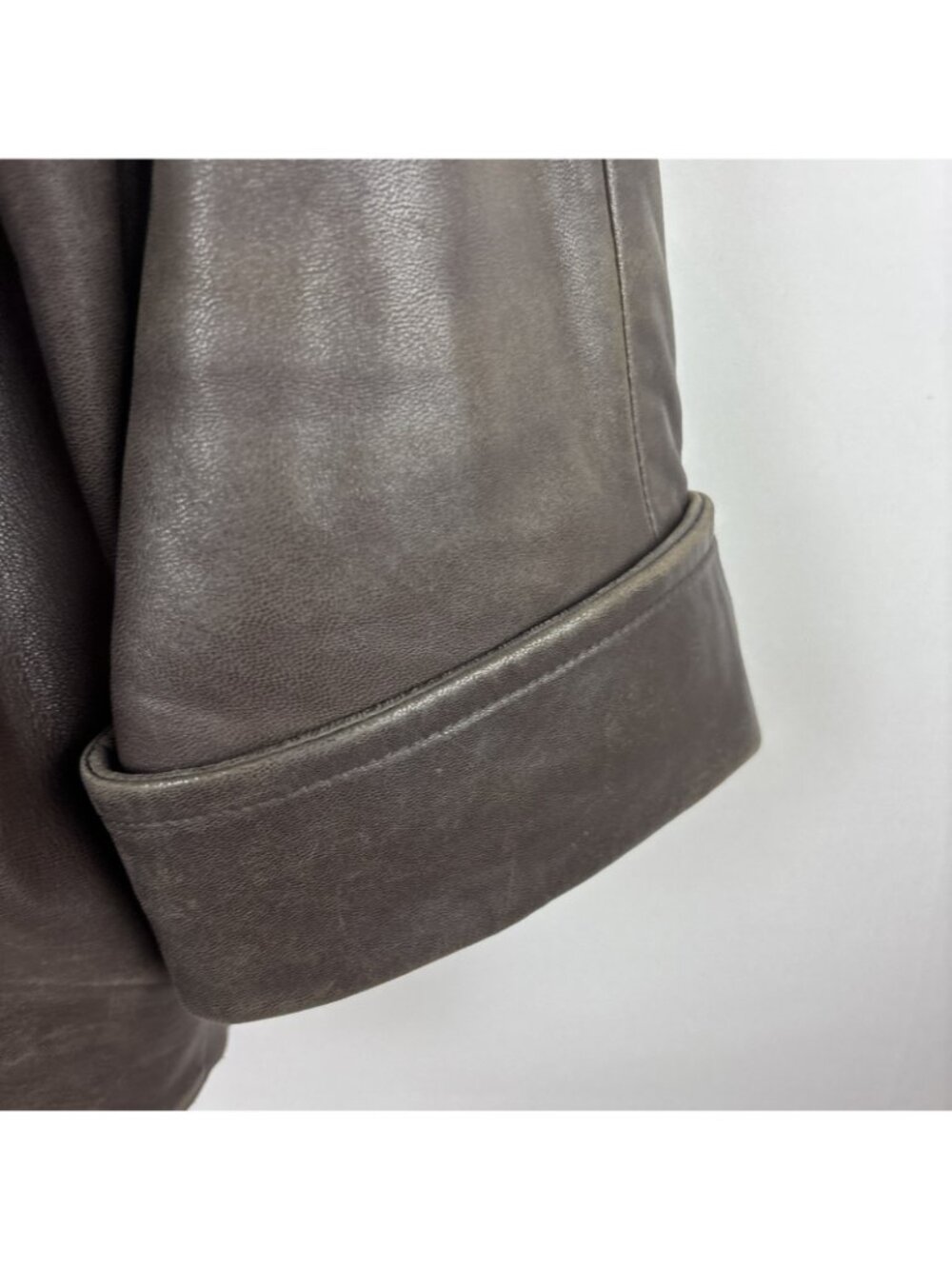Vintage LNR Soft Glove Leather Zip Bomber Jacket Cuffed Quilted Lining Large - Picture 5 of 10